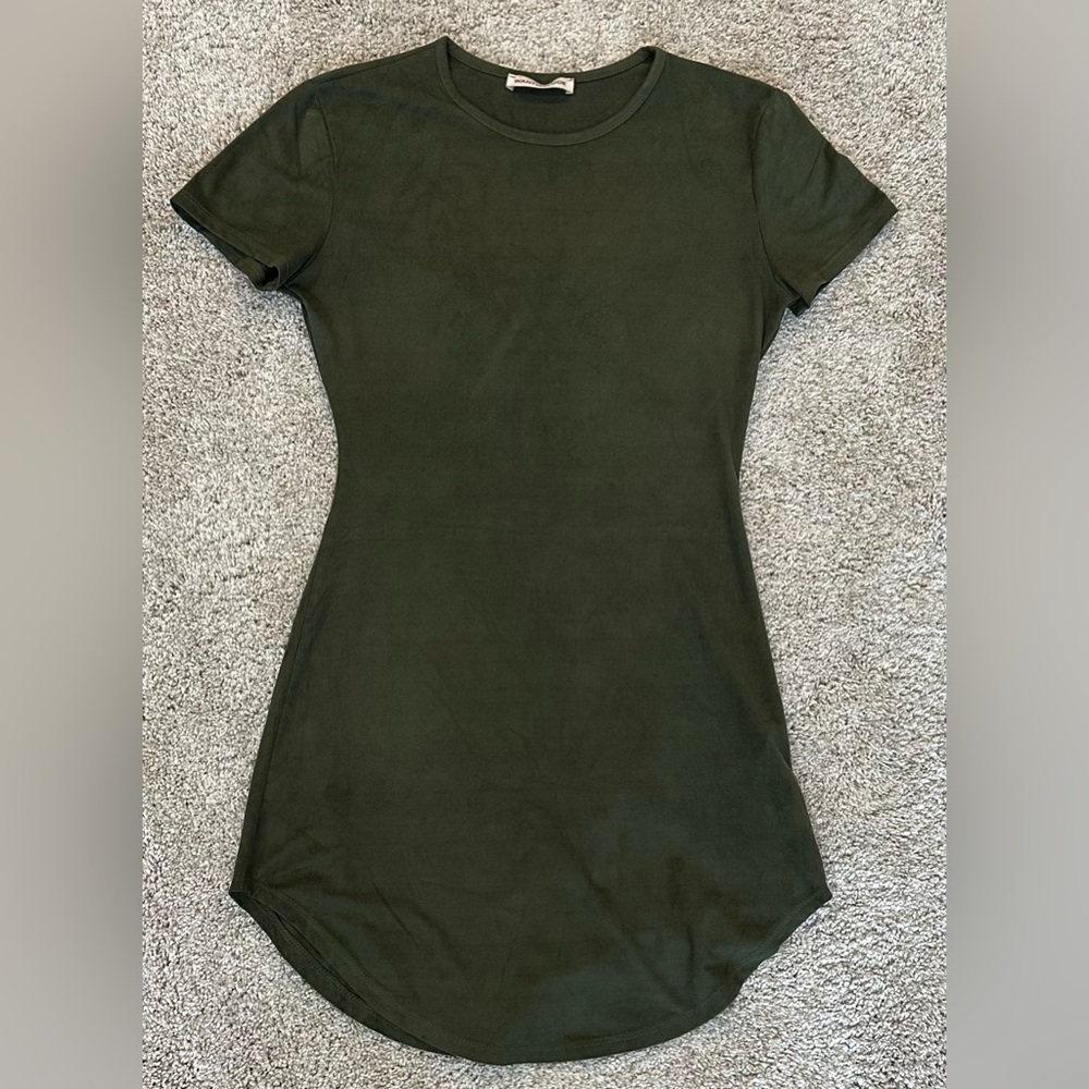 Women’s WantMyLook Suede Shirt/Dress (S) (Green)